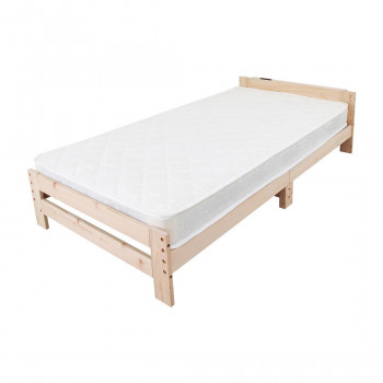 高さ調節できる檜すのこベッド 棚付き マットレスセット JHB-100RMTS ベッド マットレス マットレスセット