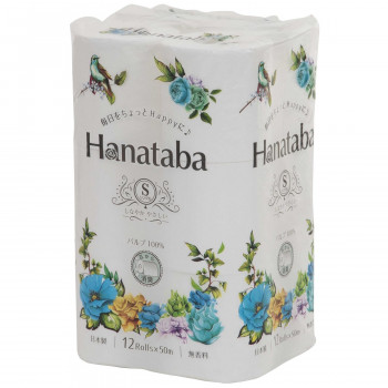 丸富製紙 トイレットペーパー シングル Hanataba パルプ白12R×8セット 2889 トイレットペーパー