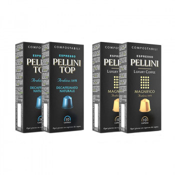 Pellini(ペリーニ) エスプレッソカプセル デカフェ＆マグニフィコ 各2箱セット コーヒー