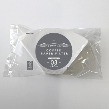 HARIO ハリオ ペガサスコーヒーペーパーフィルター 4〜7杯用 ホワイト 100枚×10個セット PEF-03-100W コーヒー フィルター